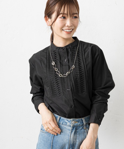 prose verse（プロズヴェール）の「フロントタックドレスシャツ（シャツ/ブラウス・レディース・オフホワイト/ブラック・MEDIUM）」の17枚目の写真