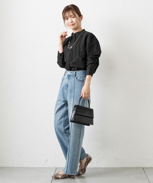 prose verse（プロズヴェール）の「フロントタックドレスシャツ（シャツ/ブラウス・レディース・オフホワイト/ブラック・MEDIUM）」の20枚目の写真