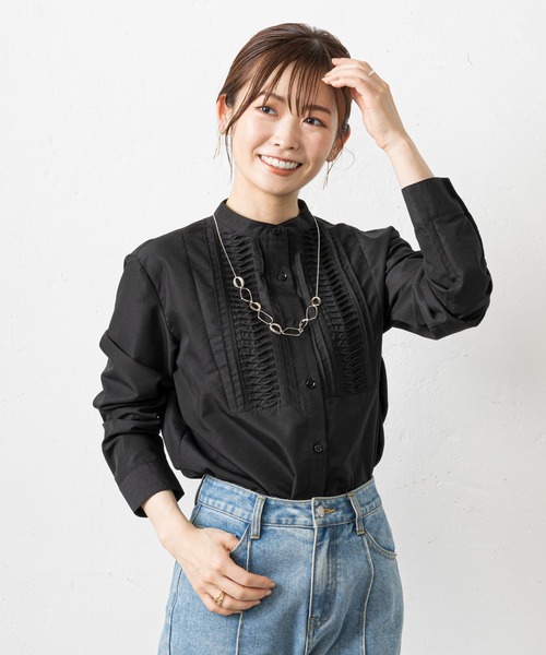 prose verse（プロズヴェール）の「フロントタックドレスシャツ（シャツ/ブラウス・レディース・オフホワイト/ブラック・MEDIUM）」の13枚目の写真