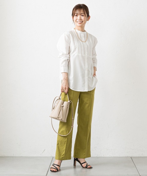 prose verse（プロズヴェール）の「フロントタックドレスシャツ（シャツ/ブラウス・レディース・オフホワイト/ブラック・MEDIUM）」の21枚目の写真