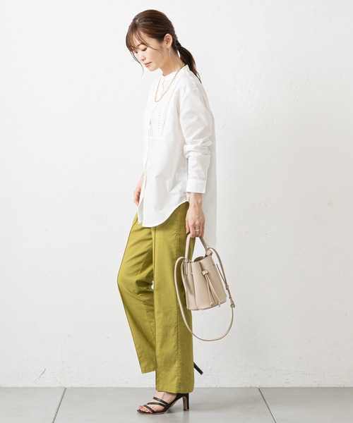 prose verse（プロズヴェール）の「フロントタックドレスシャツ（シャツ/ブラウス・レディース・オフホワイト/ブラック・MEDIUM）」の18枚目の写真