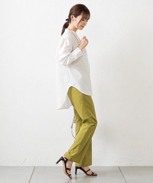 prose verse（プロズヴェール）の「フロントタックドレスシャツ（シャツ/ブラウス・レディース・オフホワイト/ブラック・MEDIUM）」の4枚目の写真