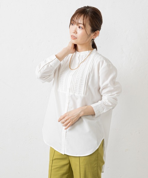 prose verse（プロズヴェール）の「フロントタックドレスシャツ（シャツ/ブラウス・レディース・オフホワイト/ブラック・MEDIUM）」の11枚目の写真