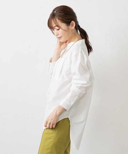 prose verse（プロズヴェール）の「フロントタックドレスシャツ（シャツ/ブラウス・レディース・オフホワイト/ブラック・MEDIUM）」の22枚目の写真