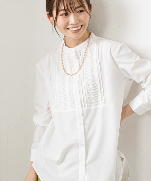 prose verse（プロズヴェール）の「フロントタックドレスシャツ（シャツ/ブラウス・レディース・オフホワイト/ブラック・MEDIUM）」の19枚目の写真