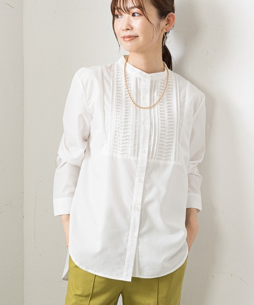 prose verse（プロズヴェール）の「フロントタックドレスシャツ（シャツ/ブラウス・レディース・オフホワイト/ブラック・MEDIUM）」の5枚目の写真