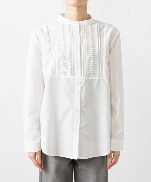 prose verse（プロズヴェール）の「フロントタックドレスシャツ（シャツ/ブラウス・レディース・オフホワイト/ブラック・MEDIUM）」の8枚目の写真