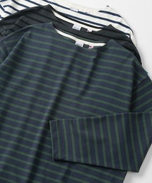 ビッグシルエット ヘビーウェイト バスクボーダー 長袖カットソー/ USAコットン