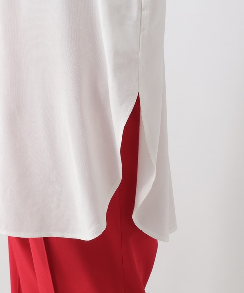 LEPSIM（レプシィム）の「【選べる丈シリーズ】アソートノーカラーブラウス　954650（シャツ/ブラウス・レディース・チャコールグレー/ベージュ/オフホワイト/ブルー/ブルー系その他・FREE/TALL）」の18枚目の写真