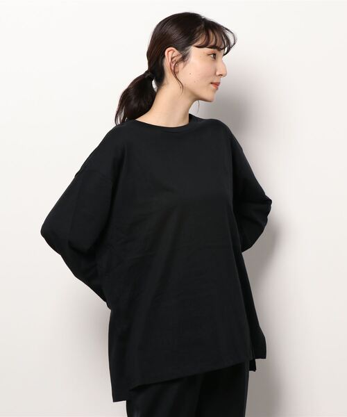 AMERICAN HOLIC（アメリカンホリック）の「サイドスリットカットチュニック（Tシャツ/カットソー・レディース・オフホワイト/ブラック/マスタード/モカ・L/M）」の8枚目の写真