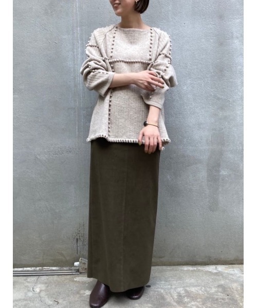 BEARDSLEY(ビアズリー)の「スエードタイトスカート(スカート・レディース・ブラウン/カーキ・FREE)」の5枚目の写真