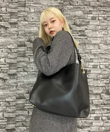【blatto】シンセティックレザー スクエアショルダー/トート/oku-bag24-34