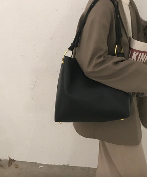 blatto（ブラット）の「【blatto】シンセティックレザー スクエアショルダー/トート/oku-bag24-34（ショルダーバッグ・レディース・ブラック/ベージュ/ダークブラウン・FREE）」の12枚目の写真