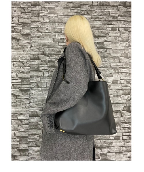 blatto（ブラット）の「【blatto】シンセティックレザー スクエアショルダー/トート/oku-bag24-34（ショルダーバッグ・レディース・ブラック/ベージュ/ダークブラウン・FREE）」の13枚目の写真