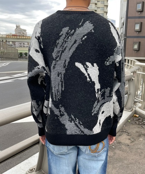 A4A(エーフォーエー)の「A4A/エーフォーエー/ペイントニット(ニット/セーター・メンズ・ブラック/ベージュ・FREE)」の6枚目の写真