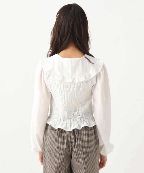 repipi armario（レピピ アルマリオ）の「フリル襟シャーリングブラウス（シャツ/ブラウス・キッズ・ブラウン系その他/ホワイト・MEDIUM/SMALL/LARGE）」の19枚目の写真