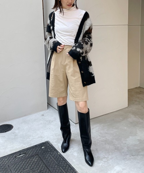 CAPRICIEUX LE'MAGE（カプリシューレマージュ）の「ボンディングハーフパンツ（その他パンツ・レディース・ブラック/ベージュ・FREE）」の12枚目の写真