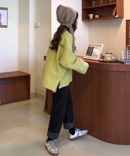 Girly Doll（ガーリードール）の「ヘンリーネックレーナー（スウェット・レディース・イエロー/グリーン・FREE）」の14枚目の写真