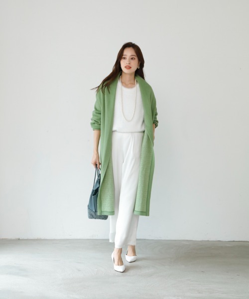 M.deux(エムドゥ)の「サテンワイドパンツ(その他パンツ・レディース・オフホワイト/モカ・MEDIUM)」の3枚目の写真