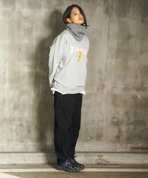 THRASHER（スラッシャー）の「HOMETOWN emb NECK WARMER/スラッシャーネックウォーマー（ネックウォーマー/スヌード・メンズ・グレー/ブラック×ブラック/ブラック×ホワイト・FREE）」の9枚目の写真