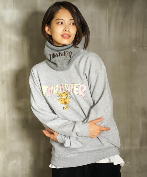 THRASHER（スラッシャー）の「HOMETOWN emb NECK WARMER/スラッシャーネックウォーマー（ネックウォーマー/スヌード・メンズ・グレー/ブラック×ブラック/ブラック×ホワイト・FREE）」の10枚目の写真