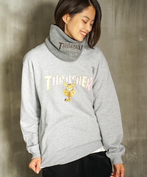 THRASHER（スラッシャー）の「HOMETOWN emb NECK WARMER/スラッシャーネックウォーマー（ネックウォーマー/スヌード・メンズ・グレー/ブラック×ブラック/ブラック×ホワイト・FREE）」の11枚目の写真