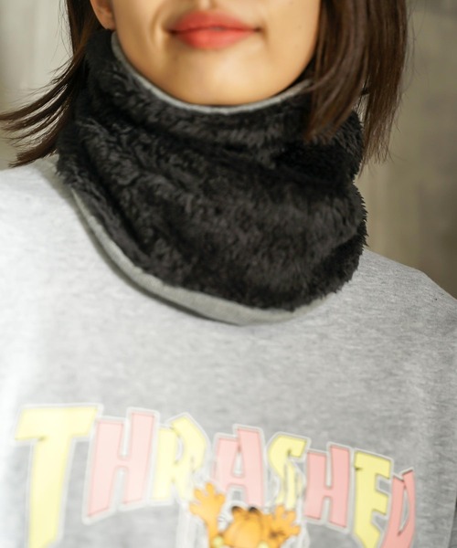 THRASHER（スラッシャー）の「HOMETOWN emb NECK WARMER/スラッシャーネックウォーマー（ネックウォーマー/スヌード・メンズ・グレー/ブラック×ブラック/ブラック×ホワイト・FREE）」の13枚目の写真