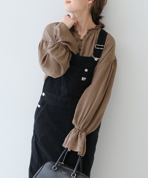 SLOBE IENA（スローブイエナ）の「ピーチサテンギャザーブラウス