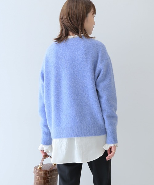 美品✨定価１.３万❤️　ブラック　ピーチサテンギャザーブラウス【手洗い可能】◆ SLOBE IENA（スローブイエナ）の「ピーチサテンギャザーブラウス