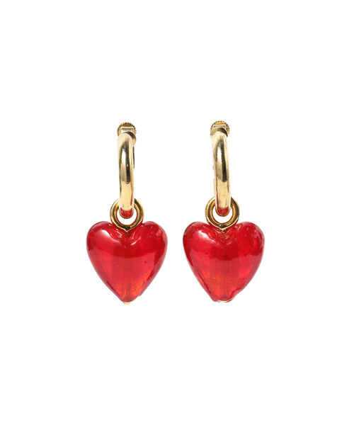 Ray BEAMS（レイビームス）の「Ray BEAMS / デッドストック ガラス ハート イヤリング（イヤリング・レディース・グリーン/レッド・ONE SIZE）」の5枚目の写真