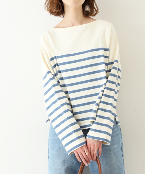 SLOBE IENA（スローブイエナ）の「ベーシックパネルボーダープルオーバー◆（Tシャツ/カットソー・レディース・ブルー/ナチュラル/ホワイト・FREE）」の21枚目の写真