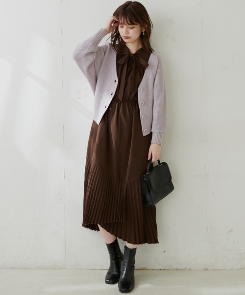 natural couture（ナチュラルクチュール）の「もちもちプチプラアイレットカーディガン（カーディガン/ボレロ・レディース・イエロー/ラベンダー/オフホワイト/ブラック/ベージュ/グレー・FREE）」の14枚目の写真