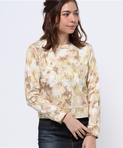 WEGO（ウィゴー）の「WEGO/フラワープリントスウェット（スウェット・レディース・ブルー/ライトイエロー・FREE）」の2枚目の写真
