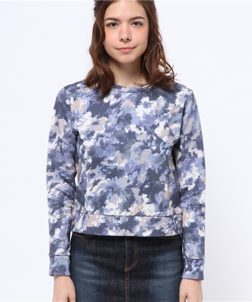 WEGO（ウィゴー）の「WEGO/フラワープリントスウェット（スウェット・レディース・ブルー/ライトイエロー・FREE）」の3枚目の写真