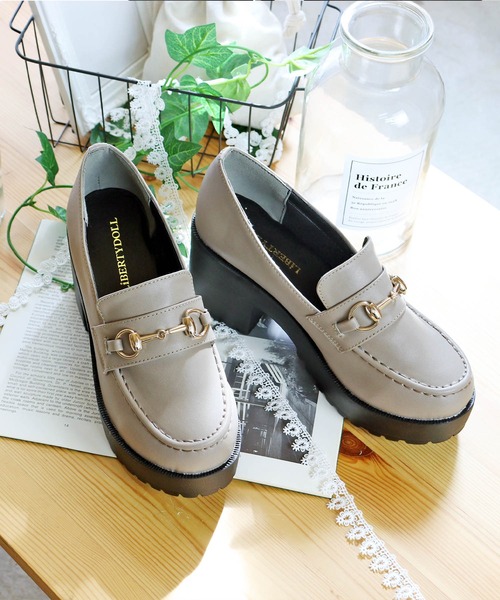 LibertyDoll（リバティードール）の「LibertyDoll / [軽量]7.5cm厚底チャンキーヒールビットローファー  (3038)　ボリュームソール（ローファー・レディース・ブラック系その他/ブラック/ダークブラウン/グレイッシュベージュ/アイボリー・S/LL/M/L/SS）」の8枚目の写真