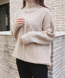 MODE ROBE（モードローブ）の「ステッチデザインタートルニット（ニット/セーター）」