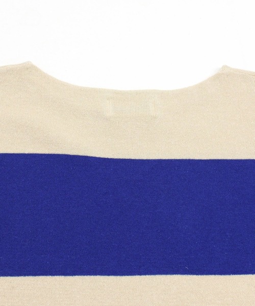 RNA-N（アールエヌエーエヌ）の「K2577 コットンリネンビッグボーダーニットプルオーバー（ニット/セーター・レディース・ブルー/ライトブラウン/ホワイト×ブラック・MEDIUM）」の18枚目の写真