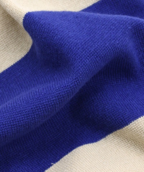 RNA-N（アールエヌエーエヌ）の「K2577 コットンリネンビッグボーダーニットプルオーバー（ニット/セーター・レディース・ブルー/ライトブラウン/ホワイト×ブラック・MEDIUM）」の10枚目の写真