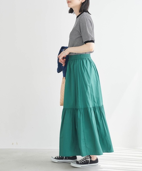 Healthknit(ヘルスニット)の「Healthknit / ヘルスニット 別注 ワッフルボーダーリンガーTシャツ(Tシャツ/カットソー・レディース・ブラック/レッド/ブルー/グリーン・FREE)」の8枚目の写真