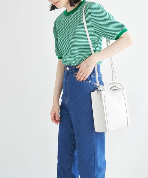 Healthknit(ヘルスニット)の「Healthknit / ヘルスニット 別注 ワッフルボーダーリンガーTシャツ(Tシャツ/カットソー・レディース・ブラック/レッド/ブルー/グリーン・FREE)」の16枚目の写真