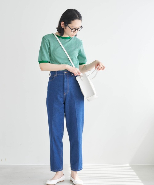 Healthknit(ヘルスニット)の「Healthknit / ヘルスニット 別注 ワッフルボーダーリンガーTシャツ(Tシャツ/カットソー・レディース・ブラック/レッド/ブルー/グリーン・FREE)」の19枚目の写真