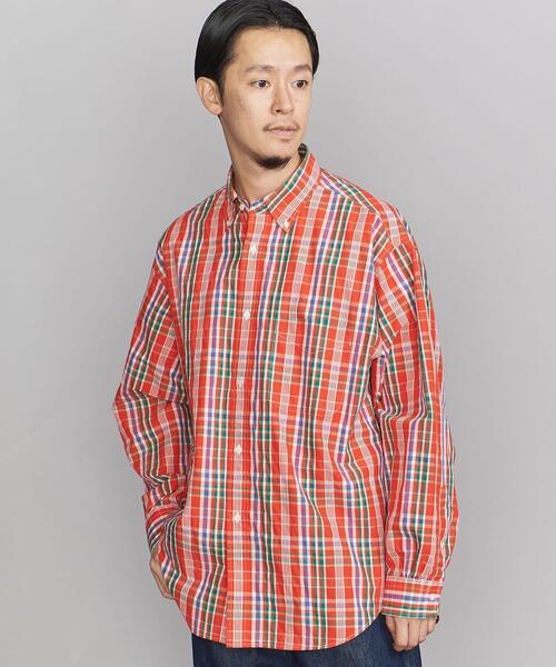 BEAUTY&YOUTH UNITED ARROWS（ビューティーアンドユースユナイテッドアローズ）の「BY マドラスチェック ボタンダウン シャツ（シャツ/ブラウス・メンズ・ダークグリーン/オレンジ/コバルトブルー・S/M/L/XL）」の3枚目の写真