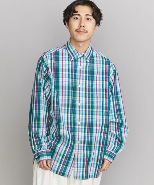 BEAUTY&YOUTH UNITED ARROWS（ビューティーアンドユースユナイテッドアローズ）の「BY マドラスチェック ボタンダウン シャツ（シャツ/ブラウス・メンズ・ダークグリーン/オレンジ/コバルトブルー・S/M/L/XL）」の2枚目の写真