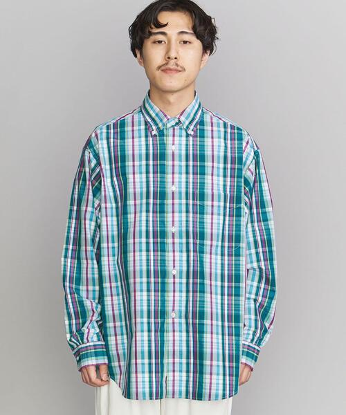 BEAUTY&YOUTH UNITED ARROWS（ビューティーアンドユースユナイテッドアローズ）の「BY マドラスチェック ボタンダウン シャツ（シャツ/ブラウス・メンズ・ダークグリーン/オレンジ/コバルトブルー・S/M/L/XL）」の4枚目の写真