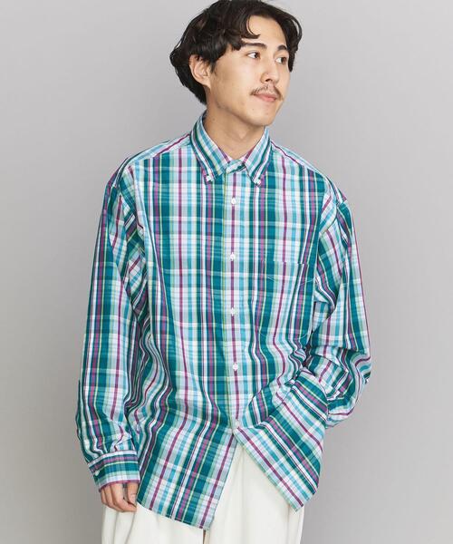 BEAUTY&YOUTH UNITED ARROWS（ビューティーアンドユースユナイテッドアローズ）の「BY マドラスチェック ボタンダウン シャツ（シャツ/ブラウス・メンズ・ダークグリーン/オレンジ/コバルトブルー・S/M/L/XL）」の7枚目の写真