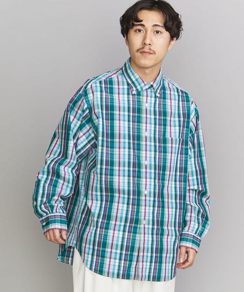 BEAUTY&YOUTH UNITED ARROWS（ビューティーアンドユースユナイテッドアローズ）の「BY マドラスチェック ボタンダウン シャツ（シャツ/ブラウス・メンズ・ダークグリーン/オレンジ/コバルトブルー・S/M/L/XL）」の8枚目の写真