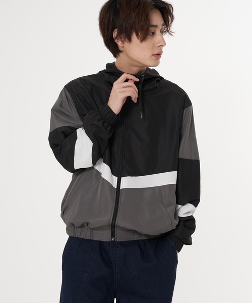 Blue Standard （ブルースタンダード）の「【BLUE STANDARD／ブルースタンダード】撥水 切り替えブルゾン ナイロンパーカー（ナイロンジャケット・メンズ・チャコールグレー/パープル/ブルー/グリーン/グレー系その他/パープル系その他・MEDIUM/LARGE/X-LARGE）」の2枚目の写真