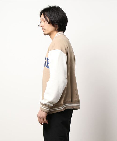 TRAP/U （トラップユー）の「【TRAP/U】切替BIGスタジャン（スタジャン・メンズ・ダークグリーン/ベージュ/ブルー・MEDIUM/LARGE）」の4枚目の写真