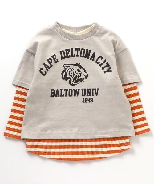 BREEZE(ブリーズ)の「/カレッジ2PセットTシャツ(Tシャツ/カットソー・キッズ・ベージュ/チャコール/レッド/サックスブルー・130/140/150/90/100/110/120)」の3枚目の写真