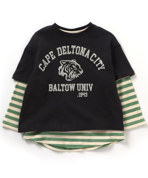 BREEZE(ブリーズ)の「/カレッジ2PセットTシャツ(Tシャツ/カットソー・キッズ・ベージュ/チャコール/レッド/サックスブルー・130/140/150/90/100/110/120)」の2枚目の写真